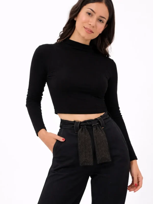 Top Base Aura – Cuello Alto - Negro