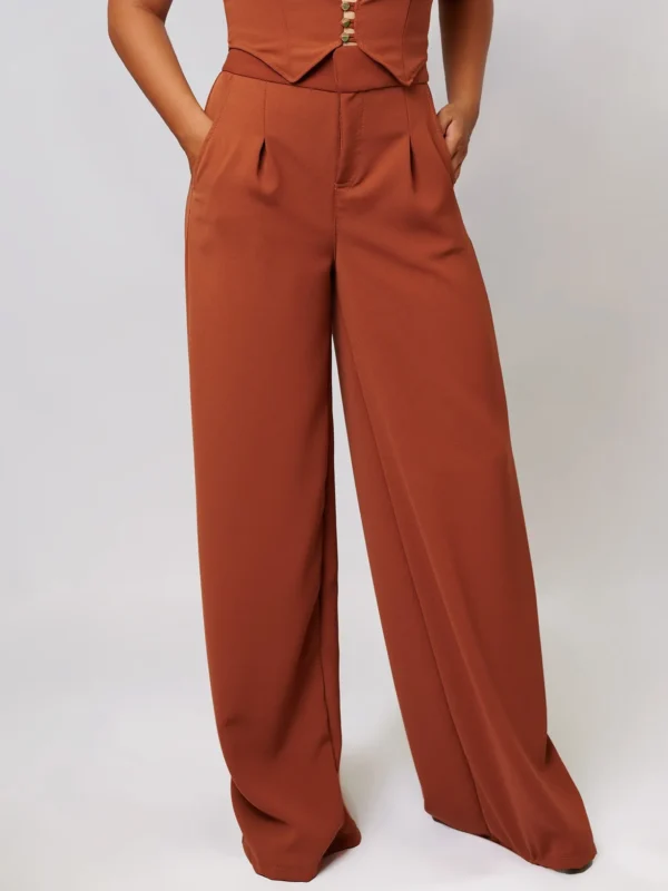 Pantalón Eclipse Wide Leg - Cafe